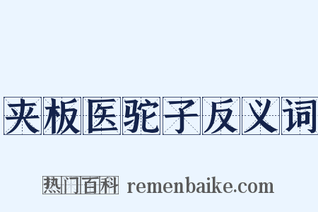 夹板医驼子反义词是什么意思的图片